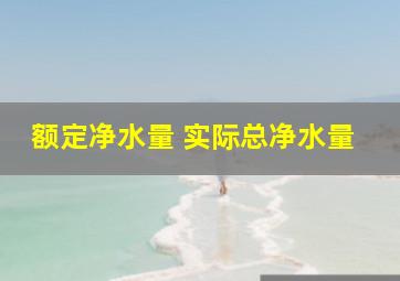 额定净水量 实际总净水量